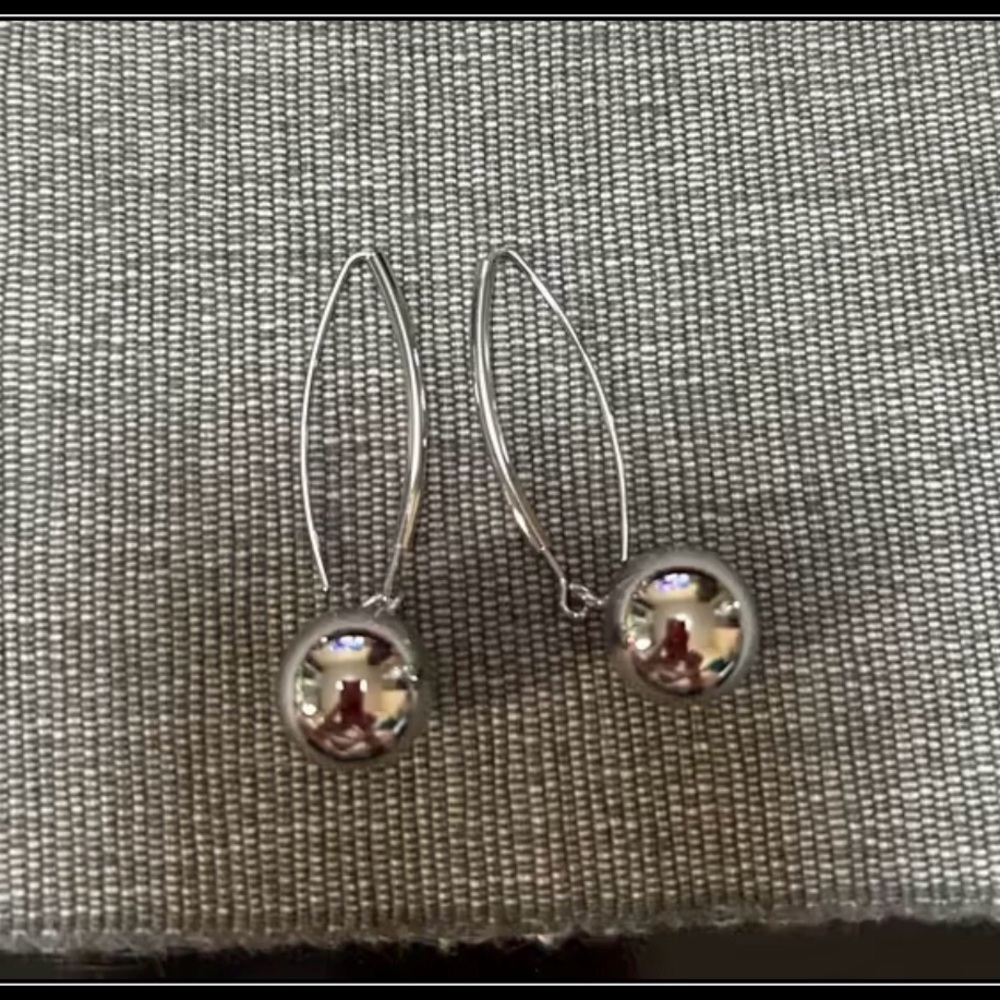New Sterling Silver 925 Hook & Ball Drop Earrings - Picture 3 of 5